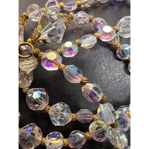 Vintage Aurora Borealis crystal beaded 25 inch necklace